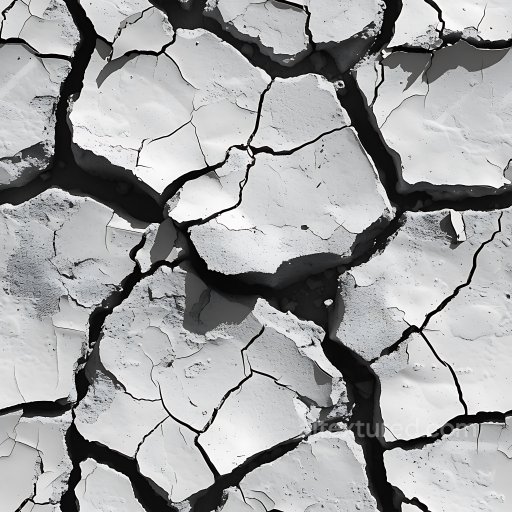 Cracked Dry Soil PBR Texture with Deep Holes and Sharp Fractures seamless Cracked & Holes PBR texture