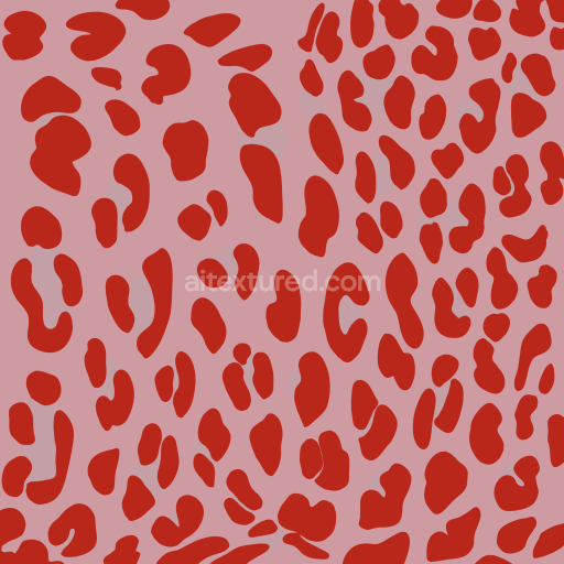 Seamless 3D PBR Red Leopard Print Fabric Texture with Abstract Spots