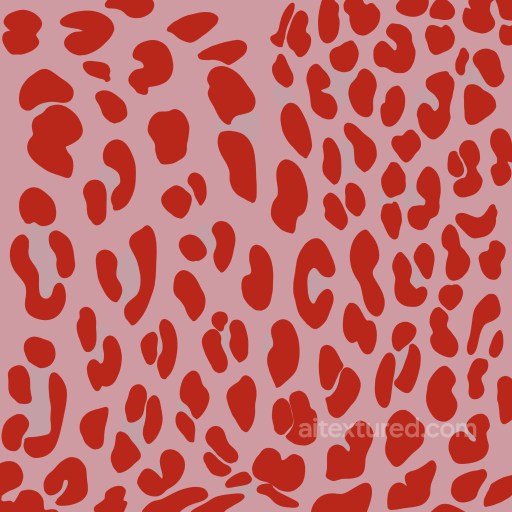 Red Leopard Print Fabric Texture with Abstract Spots seamless Leopard Print PBR texture