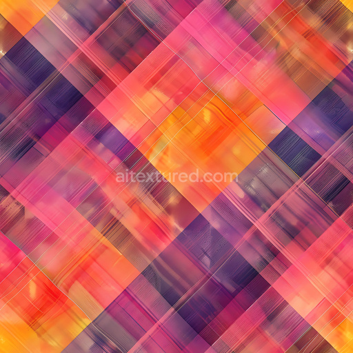 Seamless 3D Brushed Metal PBR Texture Featuring Colorful Plaid Panel Pattern