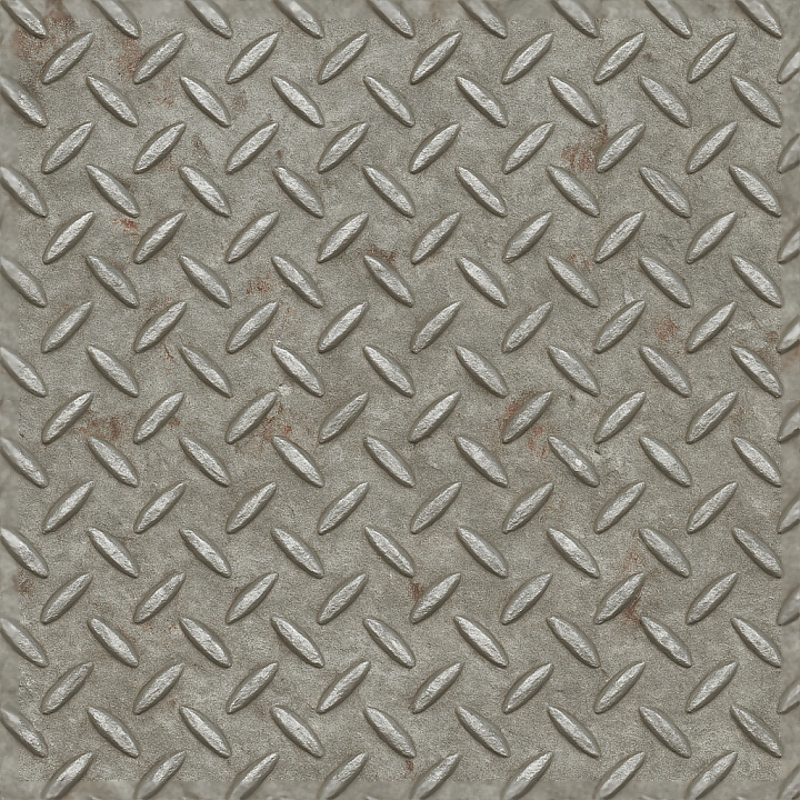 Tactile Plate With Diamond Plate Pattern And Corrosion Spots On Brushed… seamless PBR texture preview