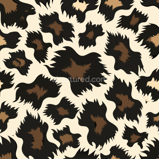 Seamless 3D PBR Leopard Print Texture with Stylized Jagged Spots