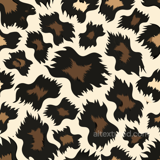 Leopard Print Texture with Stylized Jagged Spots seamless Leopard Print PBR texture