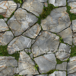 seamless Seamless 3D PBR Texture of Mossy Grey Stone Ground with Natural Cracks texture 8k free download PBR