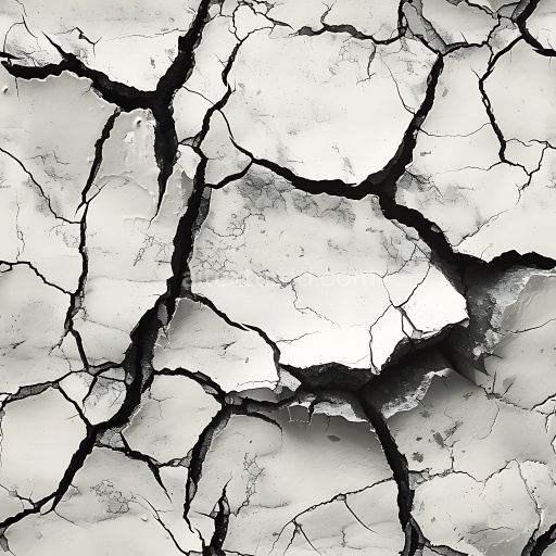 Seamless 3D PBR Cracked Dry Earth Texture with Deep Fractures and Light Gray Tones