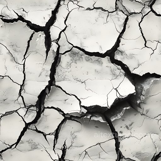 Cracked Dry Earth Texture with Deep Fractures and Light Gray Tones seamless Cracked & Holes PBR texture