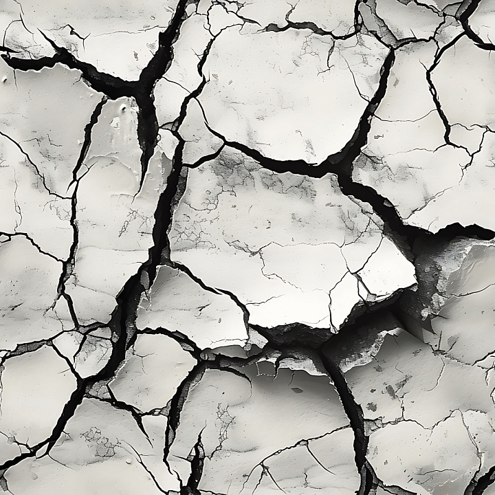 Cracked Dry Earth with Deep Fractures and Light Gray Tones seamless PBR texture preview