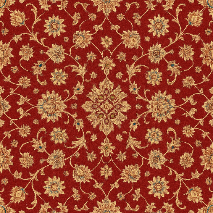 Ornate Oriental Carpet seamless PBR texture preview
