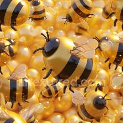 seamless Seamless 3D Inflated PBR Texture Featuring Glossy Yellow-Black Inflated Vinyl Bee Patterns texture 8k free download PBR