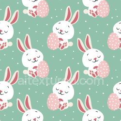 seamless Seamless 3D PBR Texture of Cute Easter Bunny with Polka Dot Egg Pattern texture 8k free download PBR