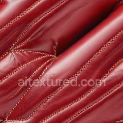 seamless Seamless 3D Glossy Quilted Red Leather PBR Texture with Distinct Stitching and Wrinkles texture 8k free download PBR