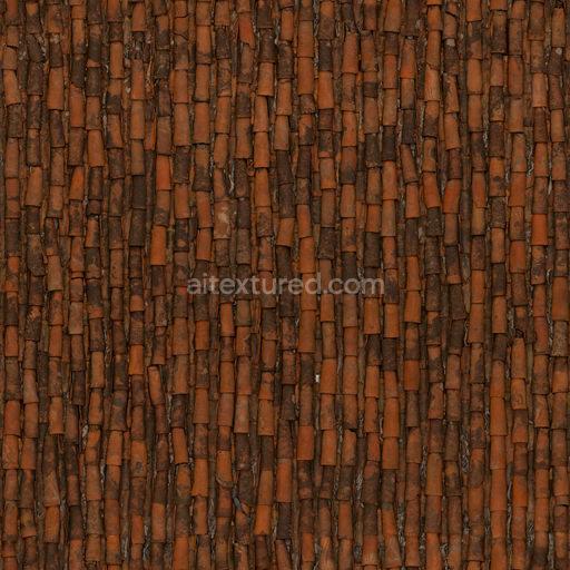 Clay Roof — Uneven Discolored Clay Normal Roughness Height — PBR seamless 3D texture