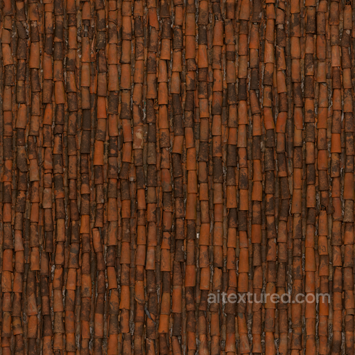 Clay Roof - Uneven Discolored Clay Normal Roughness Height seamless Roofing PBR texture