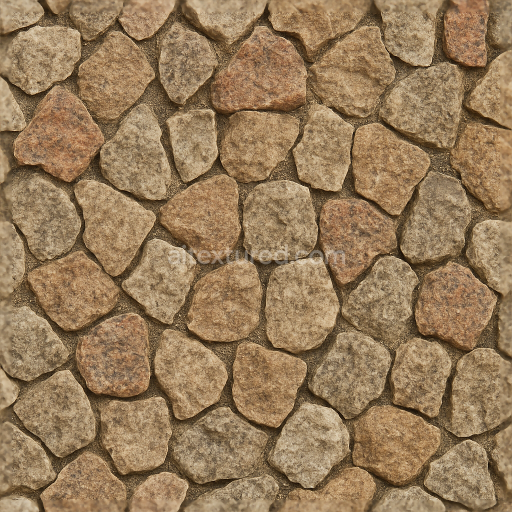 Seamless 3d texture pbr 8k mosaic granite chips with rough edges and matte finish