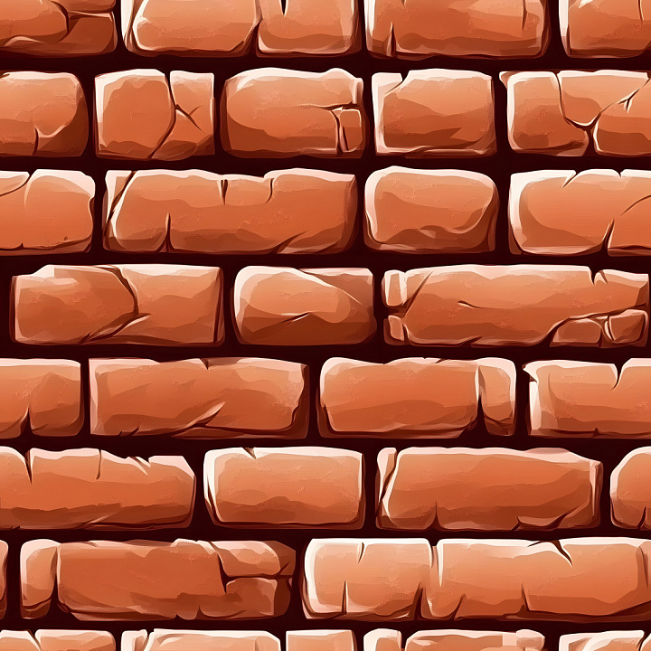 Cracked Red Brick Wall with Jagged Fractures seamless PBR texture preview