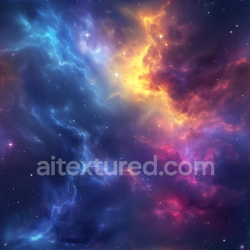 seamless Seamless 3D Space PBR Texture Featuring Vivid Blue and Orange Nebula Clouds texture 8k free download PBR