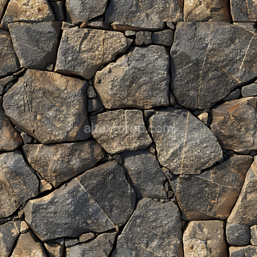 Seamless 3D PBR Texture of Rugged Rocky Ground with Natural Cracks and Earthy Tones