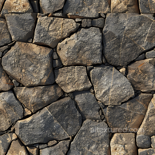 Stone Texture of Rugged Rocky Ground with Natural Cracks and Earthy Tones seamless Stone PBR texture