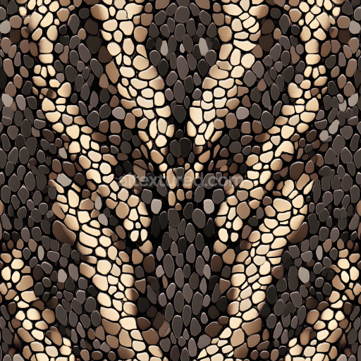 Seamless 3D Reptilian Skin PBR Texture Featuring Organic Scale Patterns and Realistic Depth