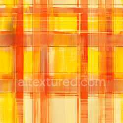 seamless Seamless 3D PBR Texture of Bright Orange and Yellow Plaid Fabric with Painterly Style texture 8k free download PBR
