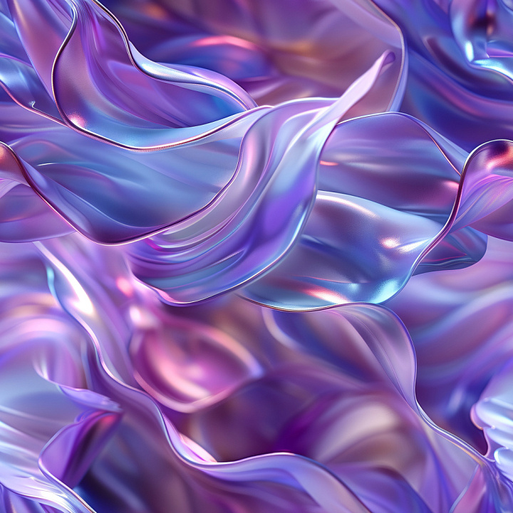 Glossy Iridescent Fabric Folds in Violet Blue seamless PBR texture preview