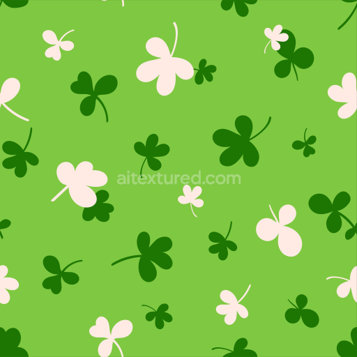 Seamless 3D PBR Fabric Texture Featuring Green and Beige Clover Pattern