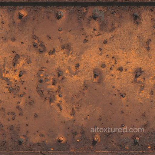 Rusty Metal PBR Texture Featuring Corroded Surface and Pitted Holes seamless Rust PBR texture