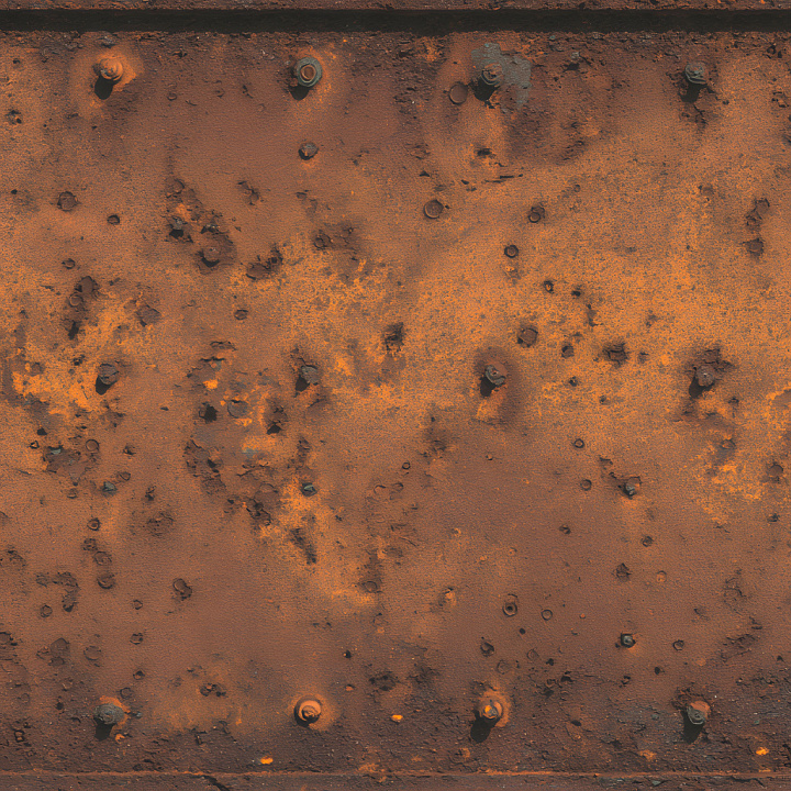 Rusty Metal Featuring Corroded Surface and Pitted Holes seamless PBR texture preview