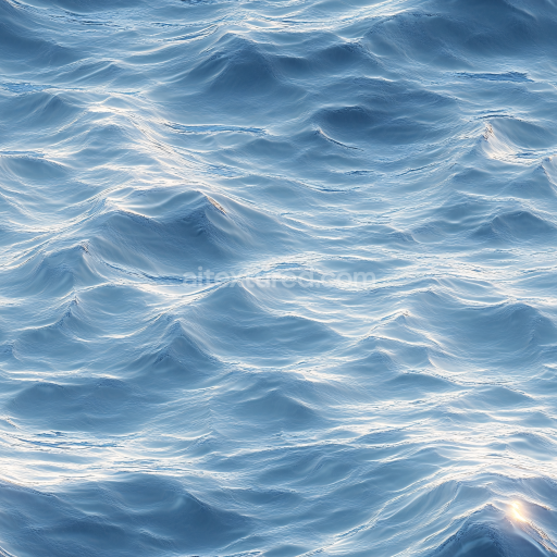 Seamless 3D PBR Texture of Realistic Ocean Surface with Gentle Waves and Reflective Highlights