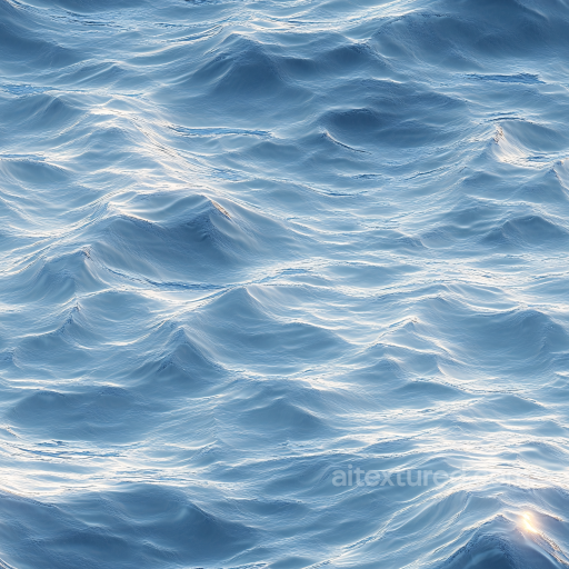 Water Texture of Realistic Ocean Surface with Gentle Waves and Reflective Highlights seamless Water PBR texture