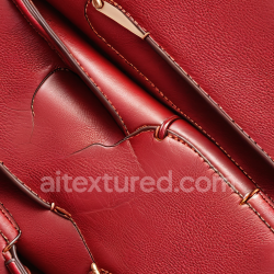 seamless Seamless 3D PBR Red Pebbled Leather Texture Featuring Detailed Stitching and Folded Panels texture 8k free download PBR