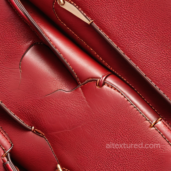 Red Pebbled Leather Texture Featuring Detailed Stitching and Folded Panels Leather texture preview