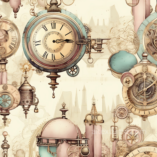 Featuring Vintage Steampunk Clockwork Elements seamless Vintage Scrapbook PBR texture
