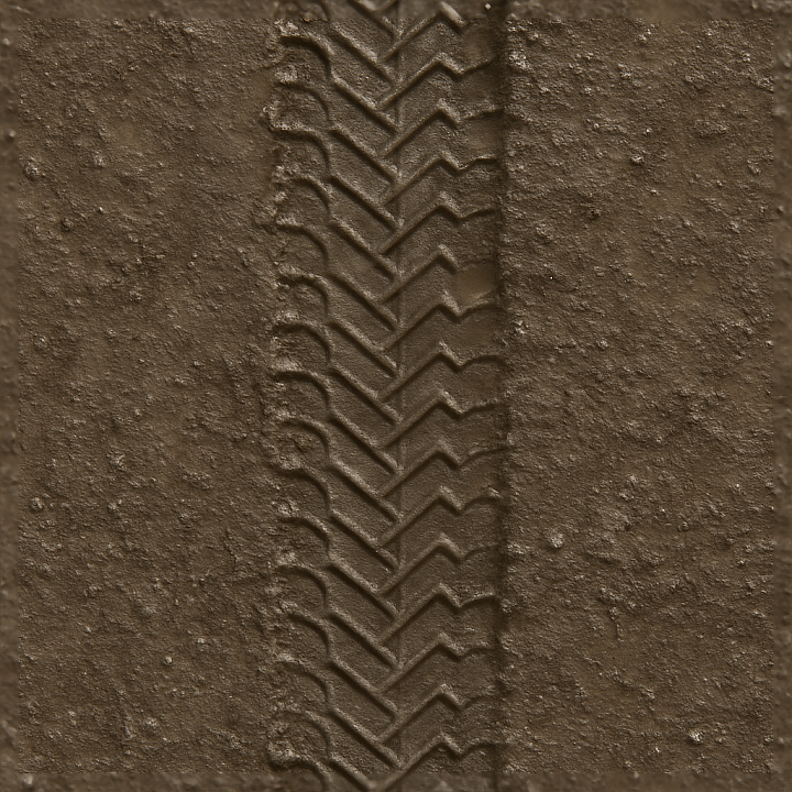 Wet Tire Print Wet Mud Track Wet Soil Print Tire Track Wet Wet Asphalt… seamless PBR texture preview