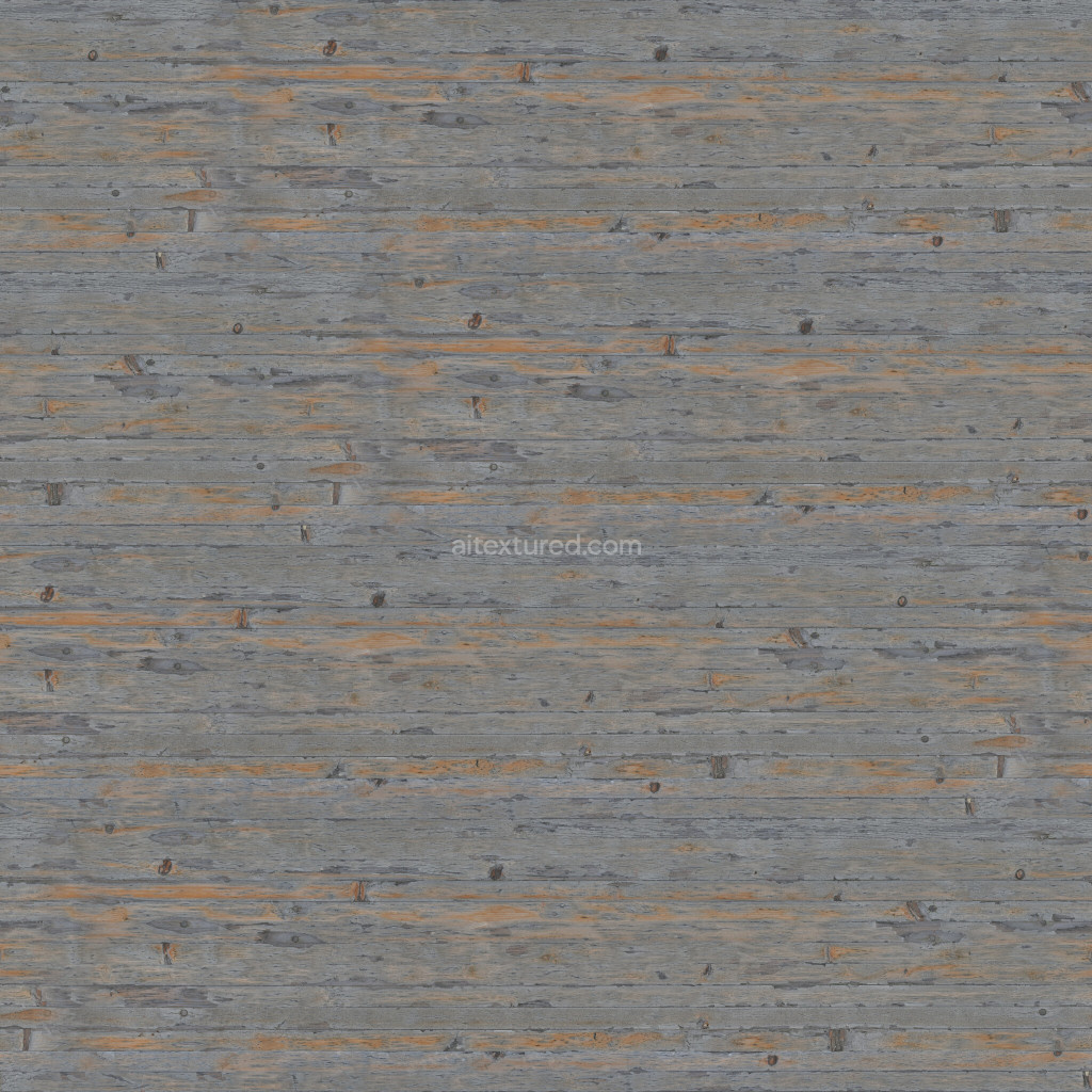 Seamless wood PBR texture with detailed grain and weathering