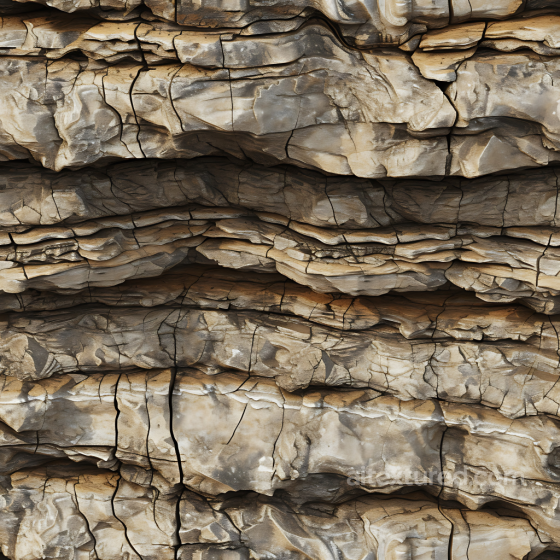 Layered Sedimentary Cliff Rock PBR Texture with Cracks and Weathered Surfaces Stone texture preview
