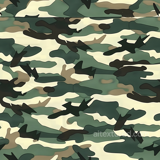 Woodland Camouflage PBR Texture with Organic Green and Brown Patches seamless Color Camouflage PBR texture