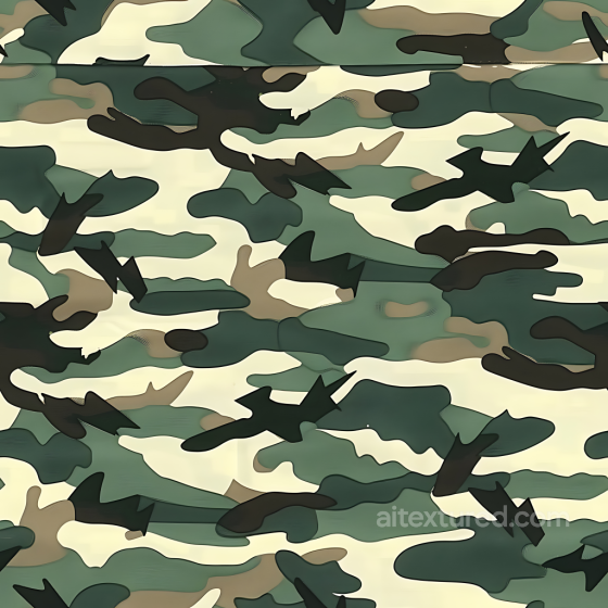 Woodland Camouflage PBR Texture with Organic Green and Brown Patches Color Camouflage texture preview