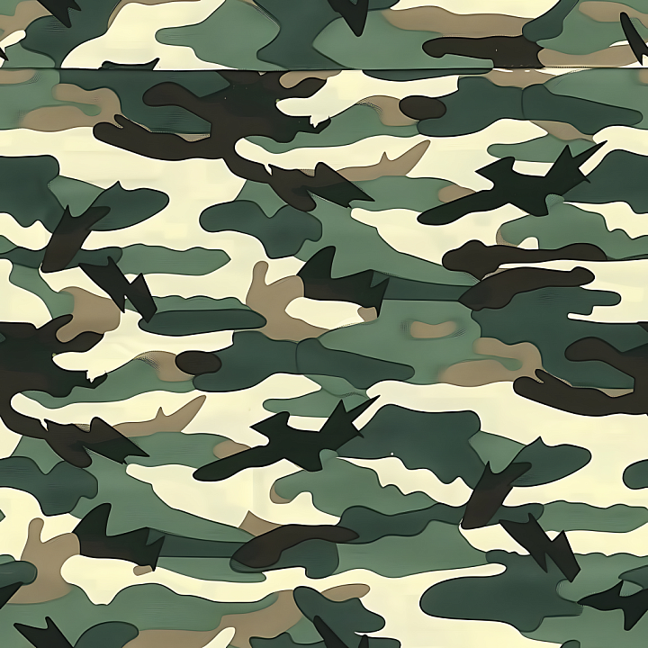 Woodland Camouflage with Organic Green and Brown Patches seamless PBR texture preview