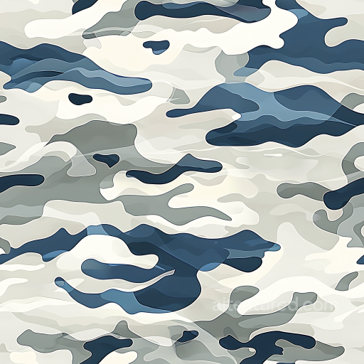 Arctic Camouflage PBR Texture with Soft Organic Shapes and Cool Blue Tones seamless Color Camouflage PBR texture