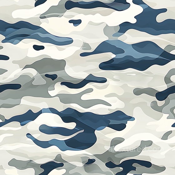 Arctic Camouflage PBR Texture with Soft Organic Shapes and Cool Blue Tones Color Camouflage texture preview