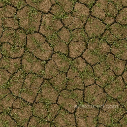 Cracked Turf Texture seamless Grass PBR texture
