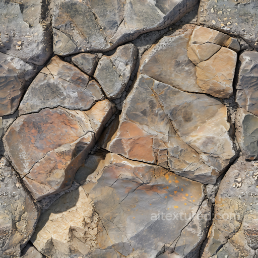 Weathered Stone Rock Ground PBR Texture with Natural Cracks and Earthy Tones seamless Stone PBR texture