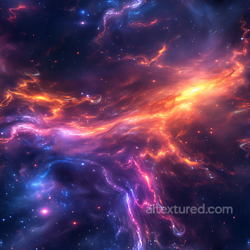 Space PBR Texture Featuring Vibrant Nebula Clouds and Cosmic Glow seamless Star, space, planets PBR texture