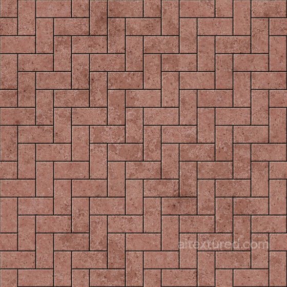 Red Brick Texture in Herringbone Pattern | Free PBR Brick texture preview