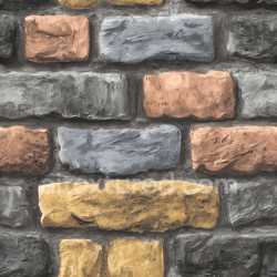 seamless Seamless 3D Cracked Multi-Color Brick Wall PBR Texture with Rough Chipped Surface texture 8k free download PBR