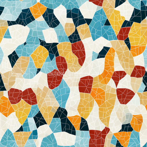 Seamless 3D Mosaic PBR Texture Featuring Multicolored Irregular Ceramic Chip Tiles texture preview
