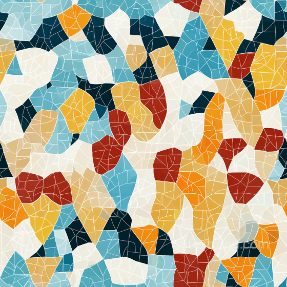 Mosaic PBR Texture Featuring Multicolored Irregular Ceramic Chip Tiles Mosaic texture preview