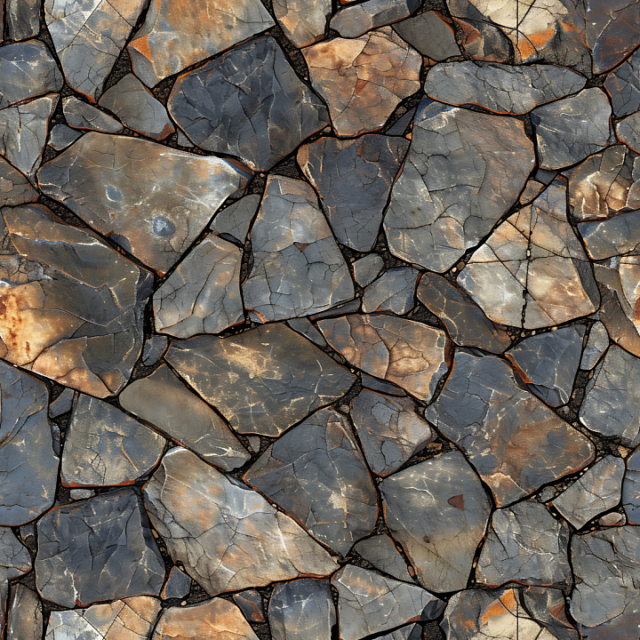 Weathered Stone Wall with Rust and Cracks seamless PBR texture preview