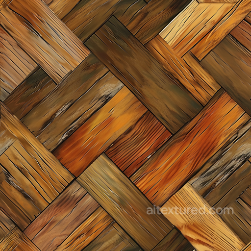 Rustic Reclaimed Wood Parquet Seamless Texture with Varied Grain Patterns seamless Wood PBR texture